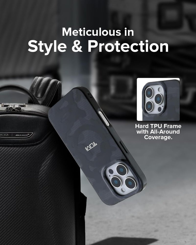 CG MOBILE حافظة هاتف Tumi من CG MOBILE [مرخصة رسمياً] متوافقة مع Mag-Safe | حافظة مزدوجة الطبقة من PC/TPU مع طباعة تمويه - رمادي متوافقة مع iPhone 16 Pro Max (6.9 بوصة) (2024) - Image 5