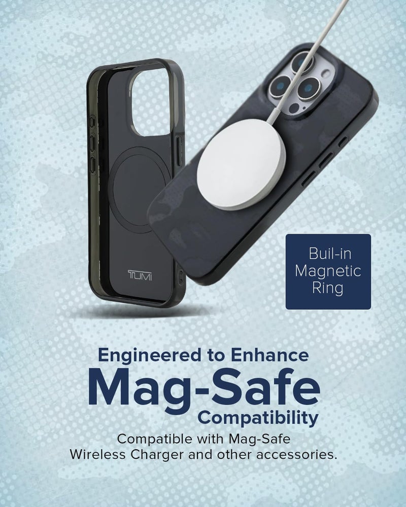 CG MOBILE حافظة هاتف Tumi من CG MOBILE [مرخصة رسمياً] متوافقة مع Mag-Safe | حافظة مزدوجة الطبقة من PC/TPU مع طباعة تمويه - رمادي متوافقة مع iPhone 16 Pro Max (6.9 بوصة) (2024) - Image 4