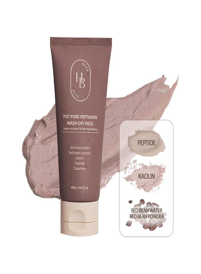 HEVEBLUE Pot Pore Peptamin Wash Off Pack - Red Bean, Peptide, Removes Blackhead, Pore Care, Tightening, Hydrating, Sensitive Skin, Korean Skincare, Exfoliating, Vegan, K-Beauty, Wash-off Mask Pack - Image 1