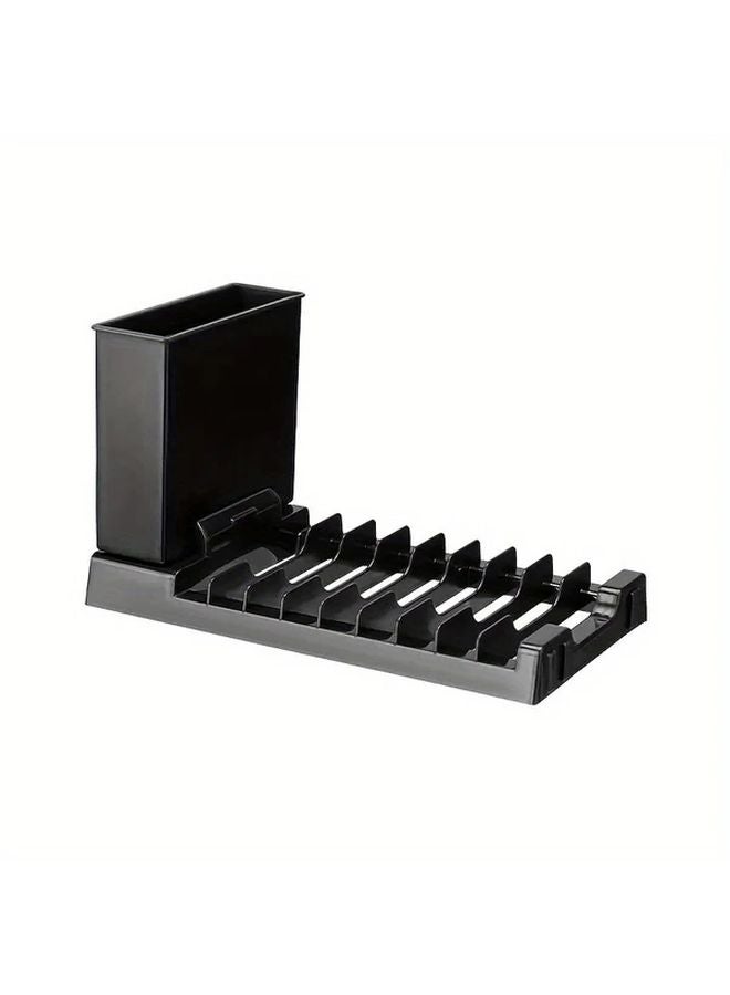 Black Collapsible Dish Drying Rack Foldable Bowl Plate Chopstick Drainer Organizer - Image 3