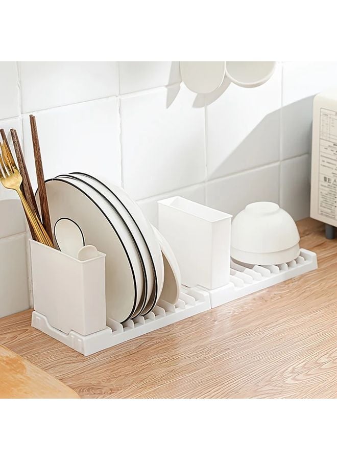 Black Collapsible Dish Drying Rack Foldable Bowl Plate Chopstick Drainer Organizer - Image 5