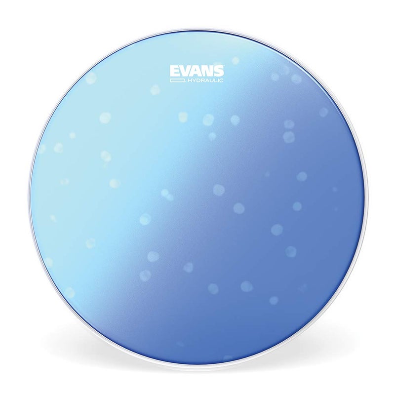Evans Hydraulic Drum Heads - B14HB - Drum Head with Layer of Oil - Supresses Unwanted Overtones - Ideal for Rock, Metal, & Funk - Blue, 14 Inch - Image 1