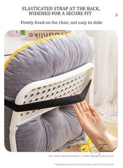 MLADEN Desk Chair Cushion Comfortable Plush Chair Cushion  Office Chair Cushion Seat with Fixing Band And Back Support Lazy Sofa Cushion For Home Office Patio Dormitory Library(White)  - Image 5
