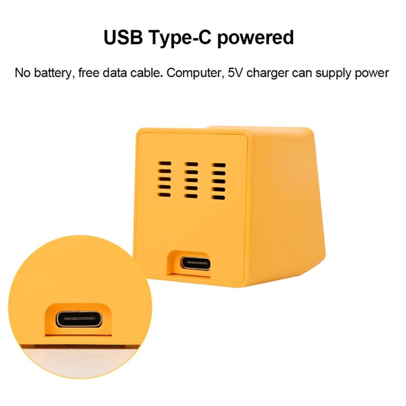 Weather Clock: Yellow, Dual-city Weather Monitoring, Vibrant Animated Display - 2.4GHz WiFi Connection for Home Office Desktop, Tech Gift Recipients - Image 5