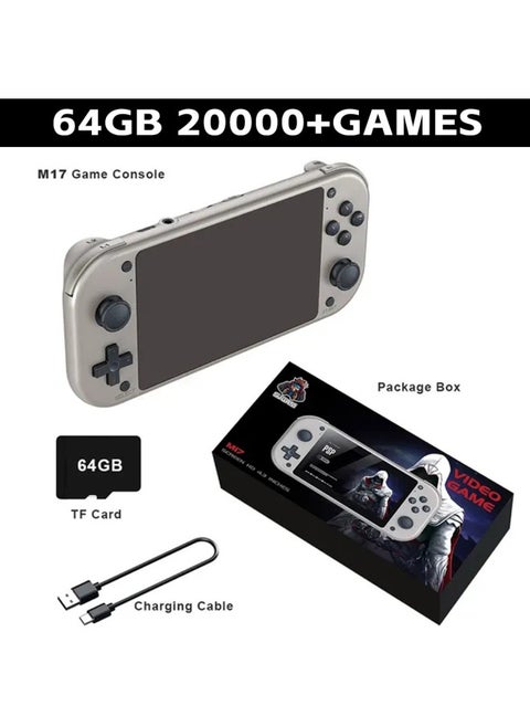 M17 Handheld Game Machine 4.3 "4K HD 3D Large Screen Retro Nostalgic PSP Arcade Game Machine Cross-border-Model:M17【64gb】(without Card)