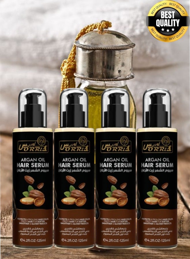 أوريس 4 قطع سيروم الشعر بزيت الأرجان يحمي ويطيل لون الشعر والشعر المجعد للحصول على نتائج أكثر نعومة ولمعانًا 125 مل - Image 1