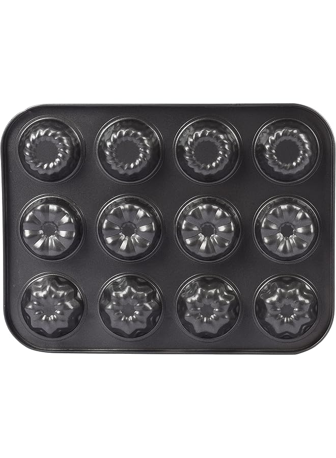هوم كونسيبت قوالب كيك غير لاصقة للخبز، 12 قطعة، لون أسود - Image 2