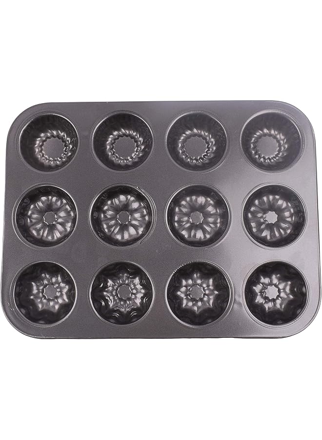هوم كونسيبت قوالب كيك غير لاصقة للخبز، 12 قطعة، لون أسود - Image 4