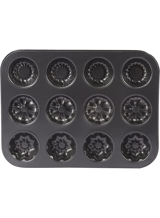 هوم كونسيبت قوالب كيك غير لاصقة للخبز، 12 قطعة، لون أسود - Image 3