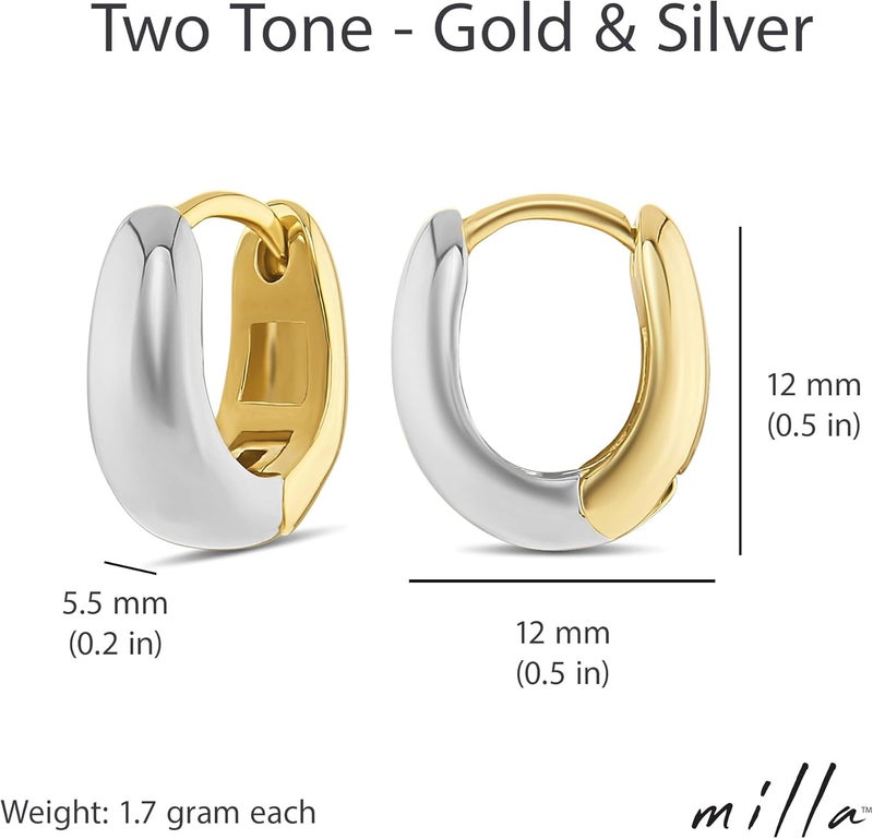 MILLA 14k Gold Huggie Earrings or Sterling Silver Huggie Earrings for Women Multipack & Individuals - Ear Huggers Earrings for Women Trendy Y2K Earrings, Preppy Earrings - Lightweight & Hypoallergenic - Image 3