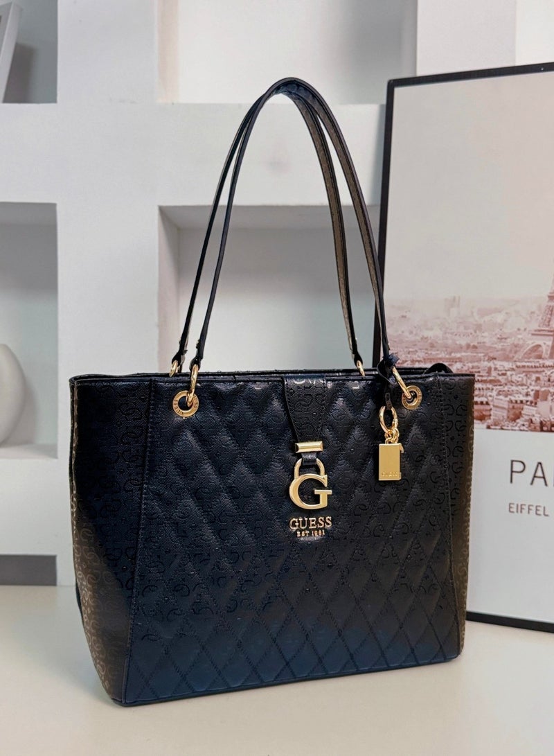 GUESS Women's Three-layer Large Capacity Tote Handbag Shoulder Bag 32.5×22×11.5cm 