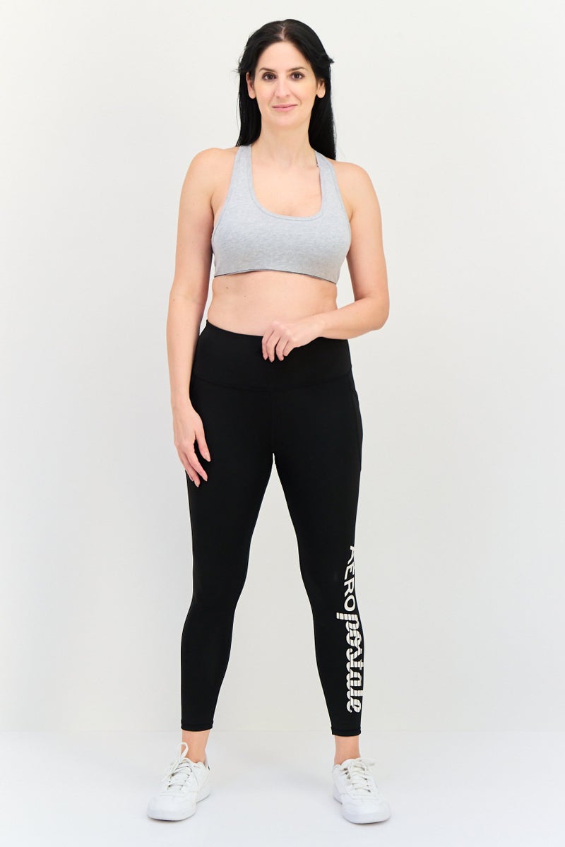 Aeropostale Women Sportswear Fit High Rise Training Leggings, Black - Image 4