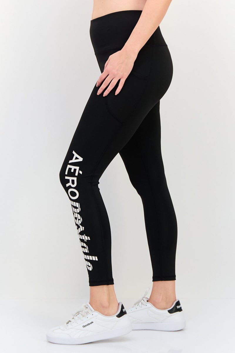 Aeropostale Women Sportswear Fit High Rise Training Leggings, Black - Image 2