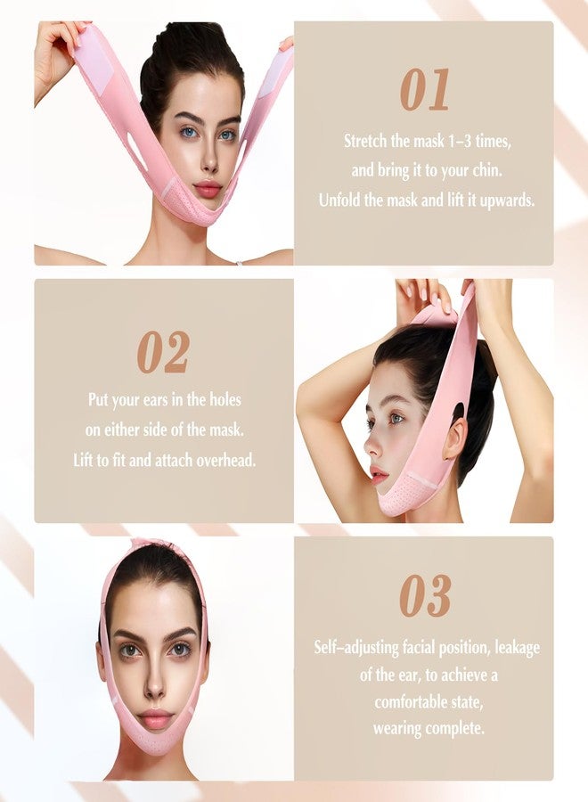 Beiskll Reusable V Line Lifting Mask with Chin Strap, V Shaped Face Mask for Sagging, Jaw Exerciser (Pink) - Image 5