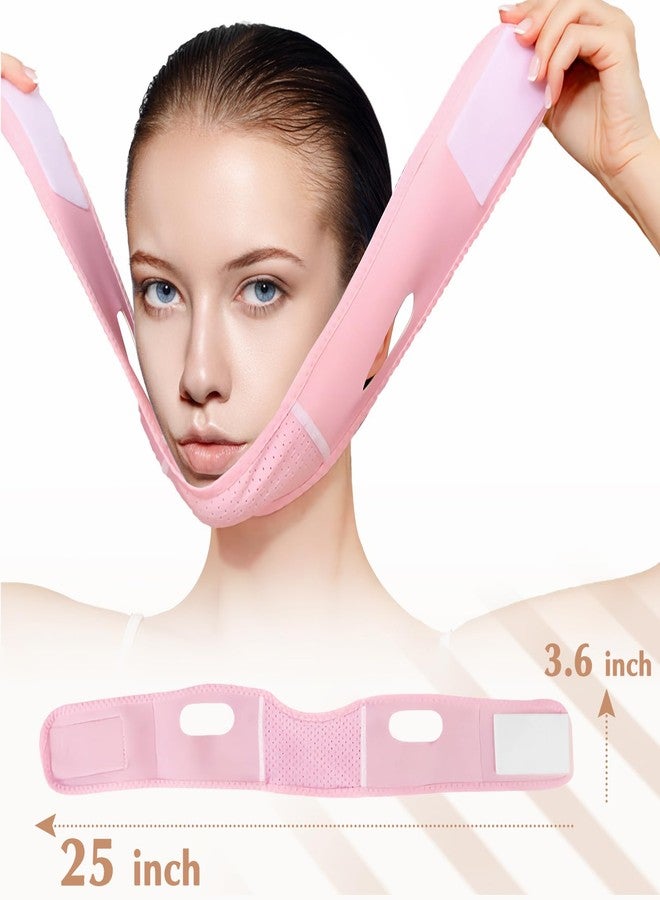 Beiskll Reusable V Line Lifting Mask with Chin Strap, V Shaped Face Mask for Sagging, Jaw Exerciser (Pink) - Image 2