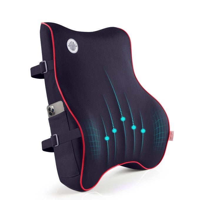 LUMBAR SUPPORT PILLOWMEMORY FOAM BACK SUPPORT FOR OFFICE CHAIRCOMPUTER CHAIRCAR SEATRECLINER AND COUCH WITH BREATHABLE 3D MESH COVERERGONOMIC DESIGN ORTHOPEDIC BACKREST FOR BACK PAIN RELIEF