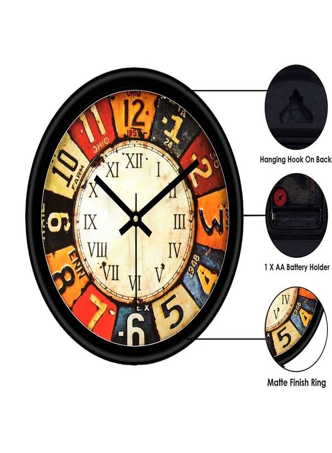 TRENDSTUBE Wall Clock for Home Bedroom Hall Living Room Office | Analog Round Clocks | Home Decorative Art Collection (Pack of 1_WC-25) - Image 2