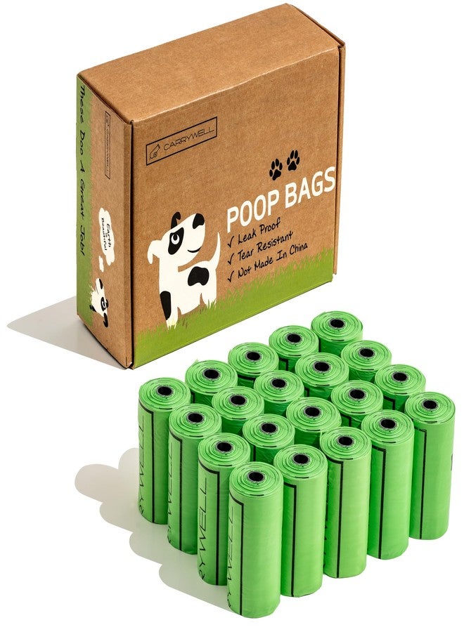 Carrywell (Not Made In China) Dog Poop Bag Rolls 300 Count, Biodegradable, Leak Proof and Extra Thick Refill Bags For Dogs and Cats, Unscented Earth Friendly Waste and Doggy Litter Bag - Image 1