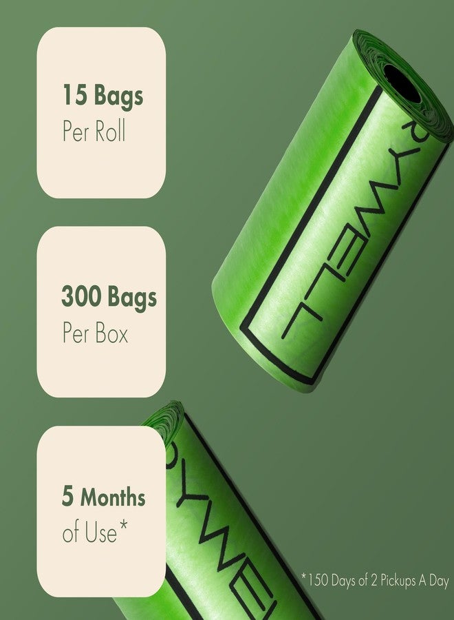 Carrywell (Not Made In China) Dog Poop Bag Rolls 300 Count, Biodegradable, Leak Proof and Extra Thick Refill Bags For Dogs and Cats, Unscented Earth Friendly Waste and Doggy Litter Bag - Image 3