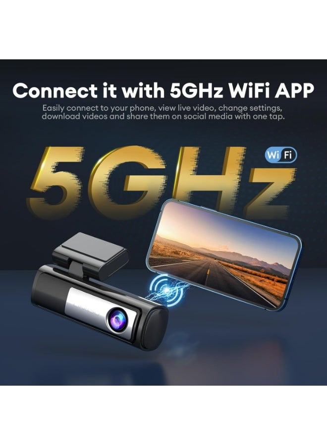 LINGDU LD06 5K/4K/2.5K Dash Cam 5GHz WiFi&GPS, Enhanced Super Night Vision with WDR and Starvis Sensor, Free 64GB SD Card, Voice Control, Parking Mode 24H, Support 256GB Max - Image 4