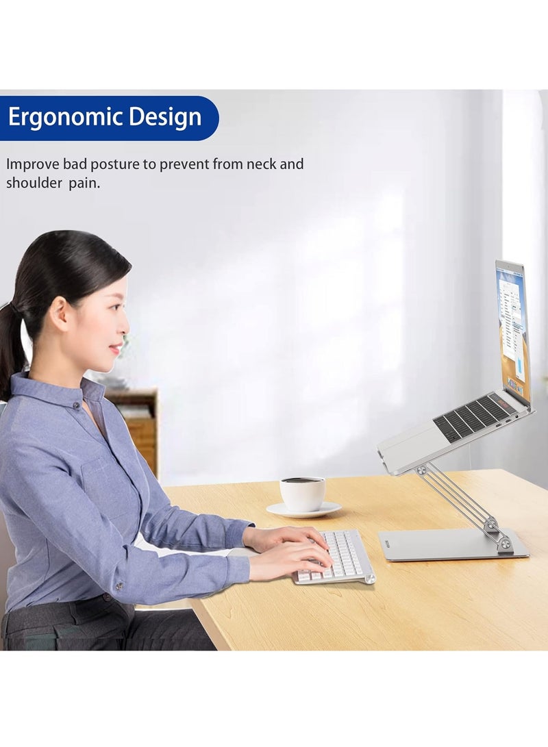 B-Zen LS10 Adjustable Ergonomic Aluminum Laptop Stand Notebook and Computer Lifter Compatible with Air, Pro, Dell Watch and Lenovo Laptops Size 25 36cm Aluminum Basen - Image 3
