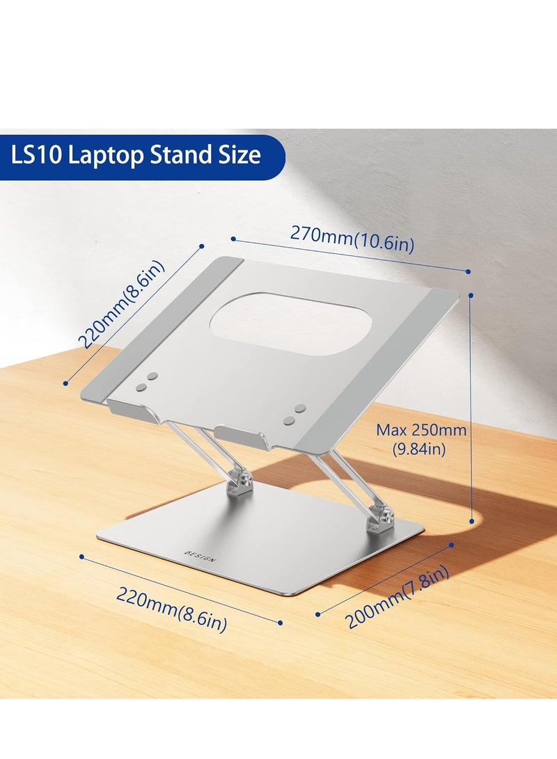 B-Zen LS10 Adjustable Ergonomic Aluminum Laptop Stand Notebook and Computer Lifter Compatible with Air, Pro, Dell Watch and Lenovo Laptops Size 25 36cm Aluminum Basen - Image 5