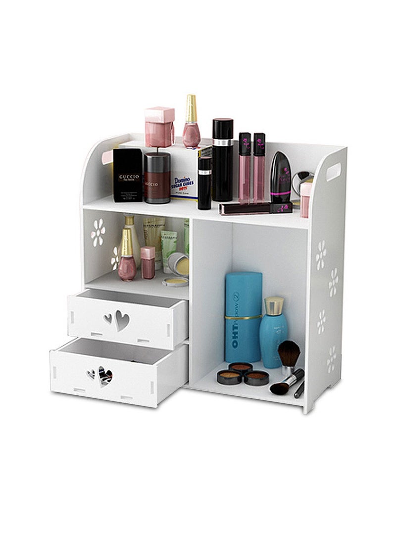 كيدل رف كتب لسطح المكتب، منظم مكتب عالي السعة، منظم بسيط لمستحضرات التجميل لسطح المكتب، رف تخزين لخزانة الأدراج DIY، رف غسيل - Image 1