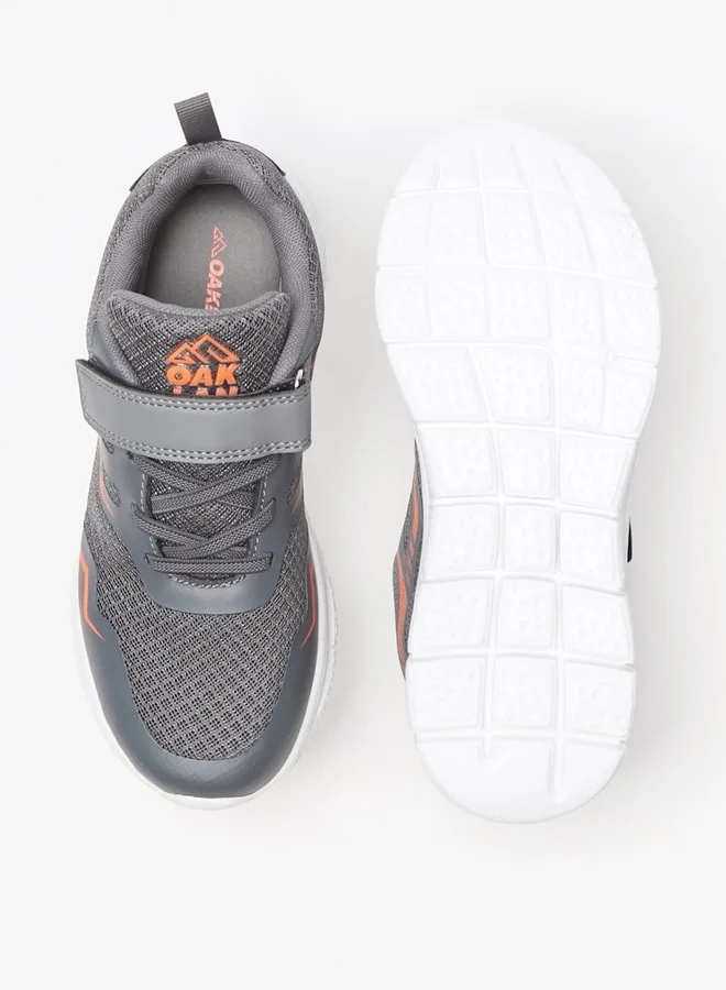 شو اكسبرس Boy's Textured Sports Shoes with Hook and Loop Closure