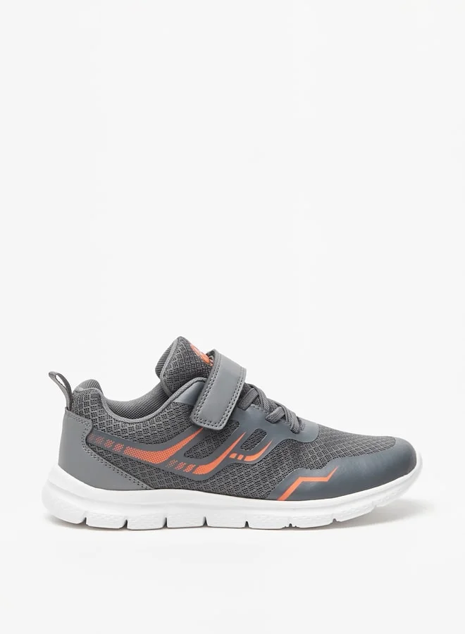 شو اكسبرس Boy's Textured Sports Shoes with Hook and Loop Closure
