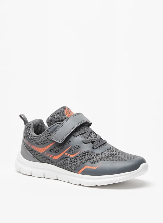 شو اكسبرس Boy's Textured Sports Shoes with Hook and Loop Closure