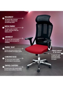 SBF Ergonomic Mesh Office Chair with Headrest, High Back, Adjustable Height and Tilt Back, Breathable Fabric, Chrome Base, Ideal for Home and Office - pzsku/ZBFA156B33C55F9179688Z/45/_/1718896731/08eeb9e1-fea9-45b5-8d9c-b7ff2bcbc08a