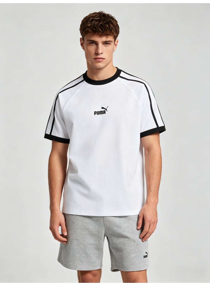 بوما PUMA Men’s Classic Raglan Sleeve T-Shirt - White/Black - Image 1
