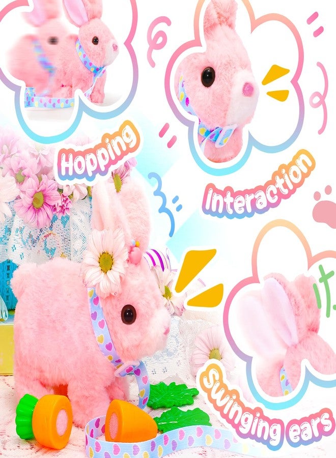 Tagitary Easter Plush Bunny Toys for Kids - Interactive Electronic Rabbit with Sounds, Wiggling Ears, Hopping Motion, Leash - Perfect for Easter, Christmas, or Birthday Gifts - Image 4