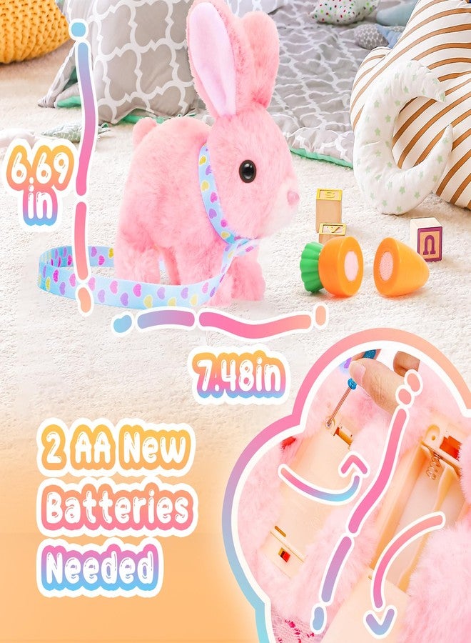 Tagitary Easter Plush Bunny Toys for Kids - Interactive Electronic Rabbit with Sounds, Wiggling Ears, Hopping Motion, Leash - Perfect for Easter, Christmas, or Birthday Gifts - Image 2