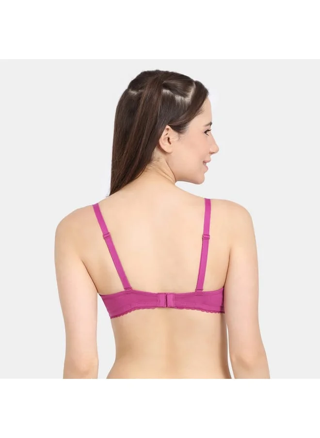 zivame Zivame Solid Balconette Bra with Hook and Eye Closure