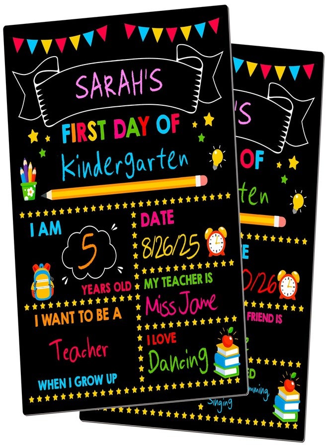 Melisheer First & Last Day of School Board, 14 X 11 in First Day of School Chalkboard, Double Sided Reusable Photo Sharing Prop for Kindergarten Preschool - Image 1