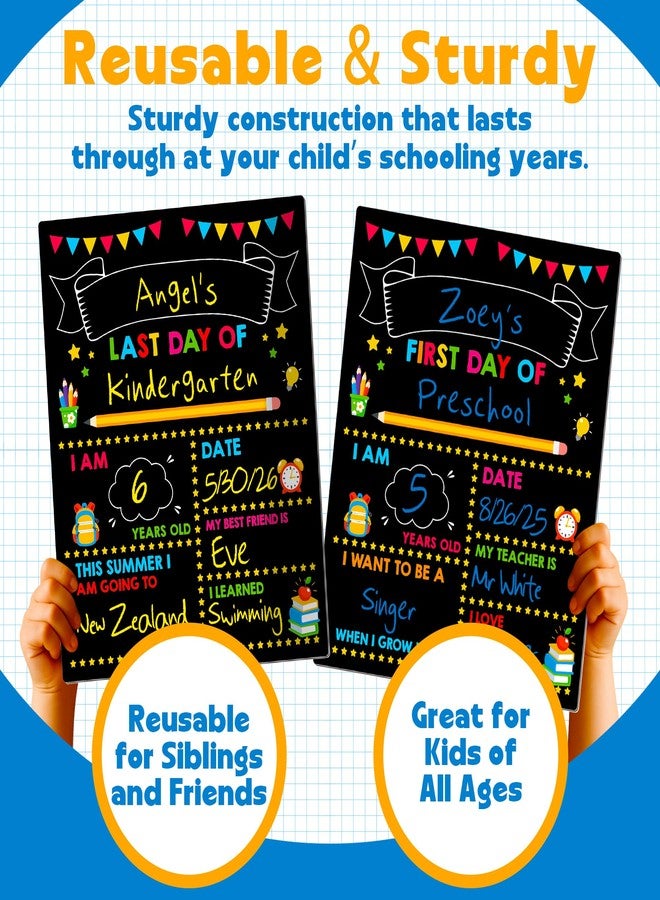 Melisheer First & Last Day of School Board, 14 X 11 in First Day of School Chalkboard, Double Sided Reusable Photo Sharing Prop for Kindergarten Preschool - Image 5