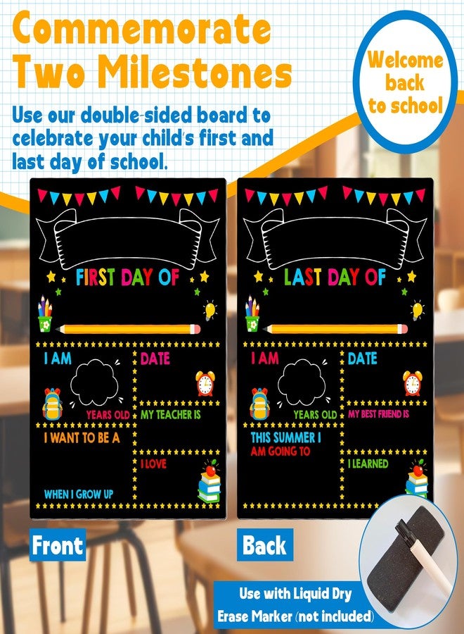 Melisheer First & Last Day of School Board, 14 X 11 in First Day of School Chalkboard, Double Sided Reusable Photo Sharing Prop for Kindergarten Preschool - Image 2