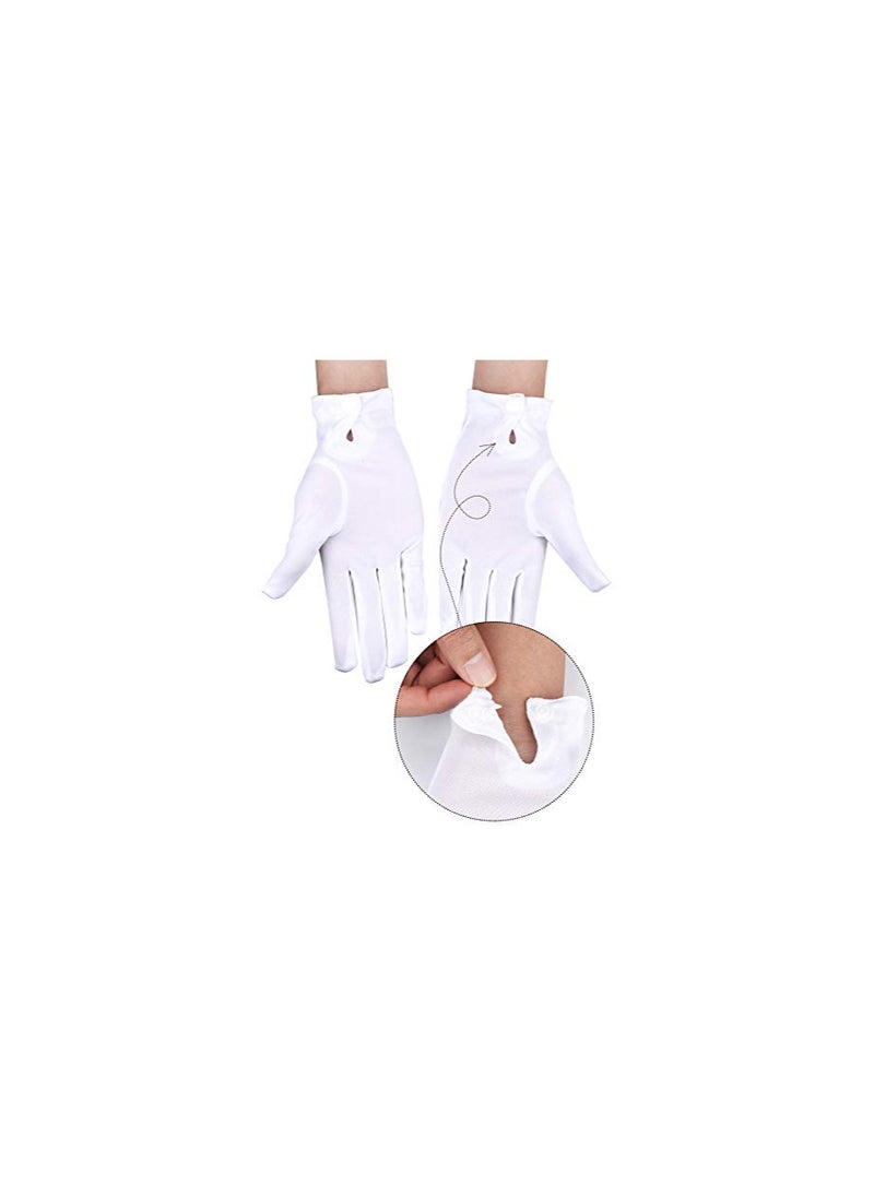 SYOSI - White Gloves, 6 Pairs for Men Women Parade Pallbearer Gloves Nylon Gloves for Formal Cosplay Party Costume Supplies Police Server Funeral Formal Tuxedo Guard Parade, Majorette Dance Uniform - Image 1