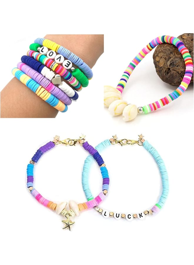 4080 pieces clay beads for jewellery making for girls, necklace making kit bracelet making kit seed beads for girls DIY material: polymer clay box size: 17.5 10 2.2 cm flat clay beads size: diameter: 6 mm thickness: 1 mm age includes: 4000 x flat clay beads 1 x white elastic rope 1 x scissors 20 x lobster clasp 50 x letter beads 5 x sections. 5 star pendant 5 star pendant x Shells 50 x Open Bow 100 x Spacer Beads 40 x Buckle 1 x Storage Box Note: 1. There will be a small error due to manual aging. Please understand and contact the use. 2. Do not let children under 6 years old use it alone to prevent swallowing. For use under adult supervision. 3. The work on completing the picture is for reference only. It is not included in the age. Macllar-: If you have any questions about the products, please feel free to contact us at any time. We will help you solve the problem in time. We wish you a pleasant shopping experience. - Image 5
