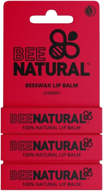 Bee Natural 100 Natural Moisturising Lip Balm Cherry Pack of 3