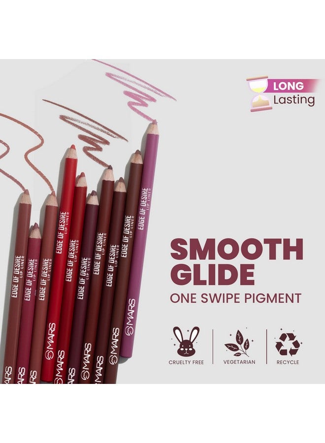 MARS Matte Lip Liner | One Swipe Smooth Application | Long Lasting Lip Pencil (1.4gm) (01-LUSTY PINK) - Image 4