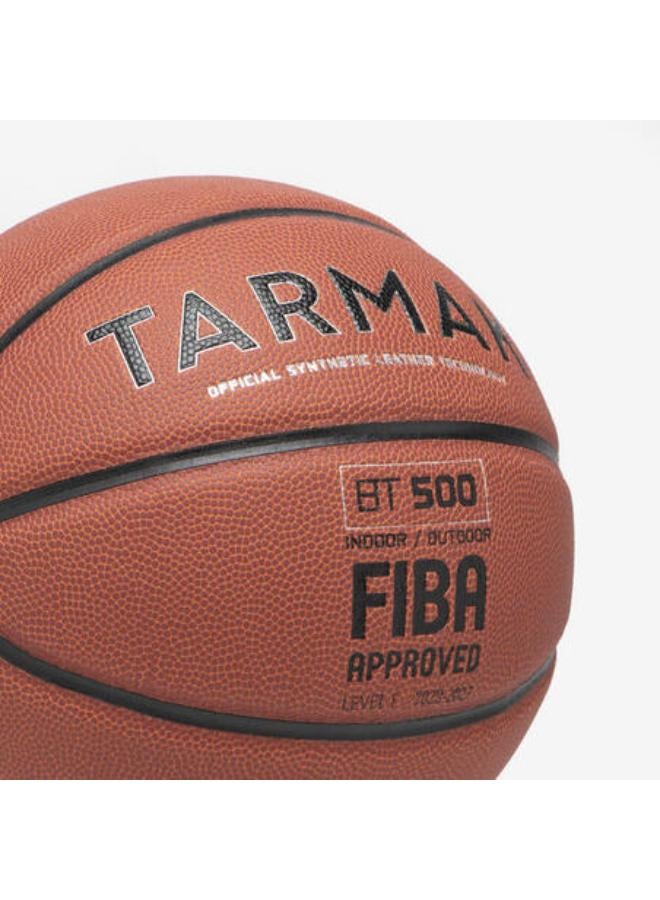 Tarmak Size 6 FIBA Basketball BT500 Touch - Orange - Image 3