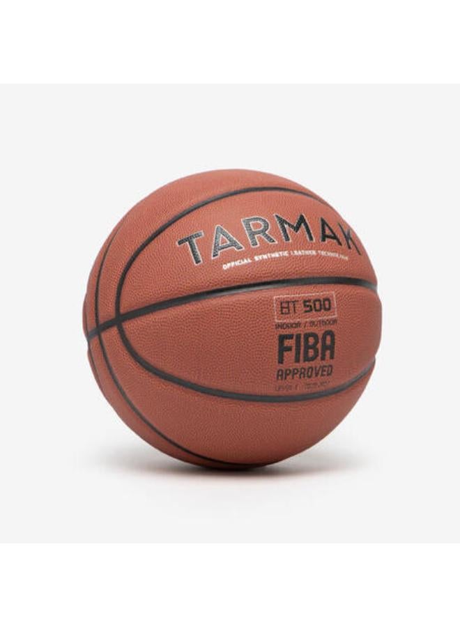 Tarmak Size 6 FIBA Basketball BT500 Touch - Orange - Image 2