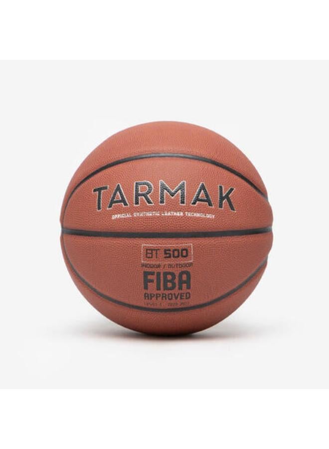 Tarmak Size 6 FIBA Basketball BT500 Touch - Orange - Image 1