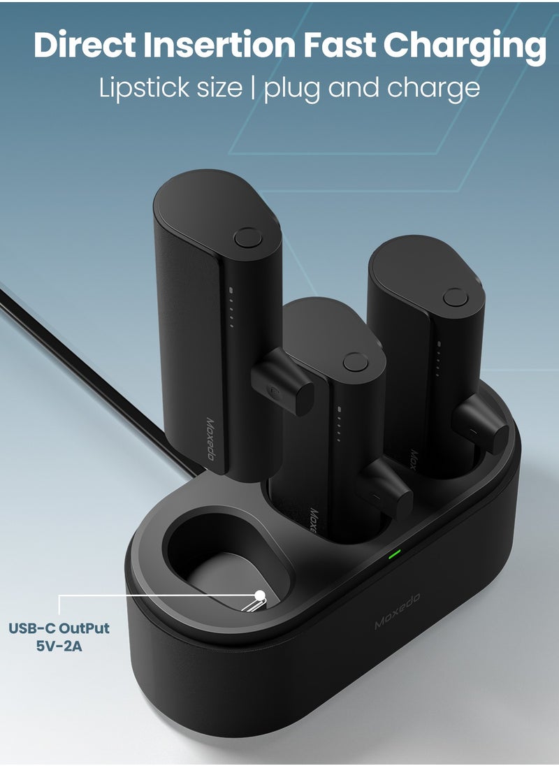 Moxedo - Moxedo 3 in 1 5000 mAh Lightning Connector Power Bank 20W PD with Charging Docking Station Portable Charger Compatible for iPhone 14/14 Pro Max/13/12/11/X/8/7/6 Plus - Image 1