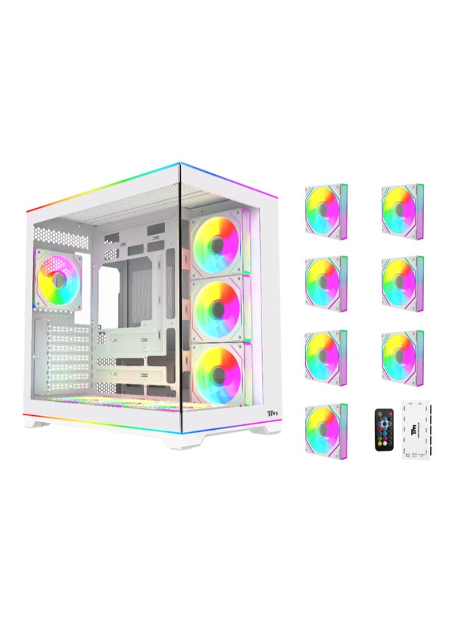 تويستيد مايندز Gaming Case, RAMPAGE Mid Tower PC Case, Tempered Glass Side Panel, ATX / M-ATX / Mini-ITX Support, High Airflow Gaming Case| TM-RAMPAGE-B white - Image 1