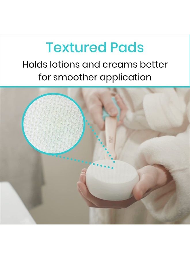 VIVE Lotion Applicator for Back, Feet (17.5") - Self Washer Beauty Shower Sponge, Long Handle Cream Wand for Elderly, Women - Apply Medicine, Skin Cream, Body Wash, Sunscreen -Easy to Clean - Image 3