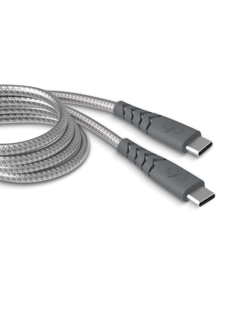 FORCE - Force Power Ultra Reinforced USB C to USB C cable 2M 3A Grey - Image 1