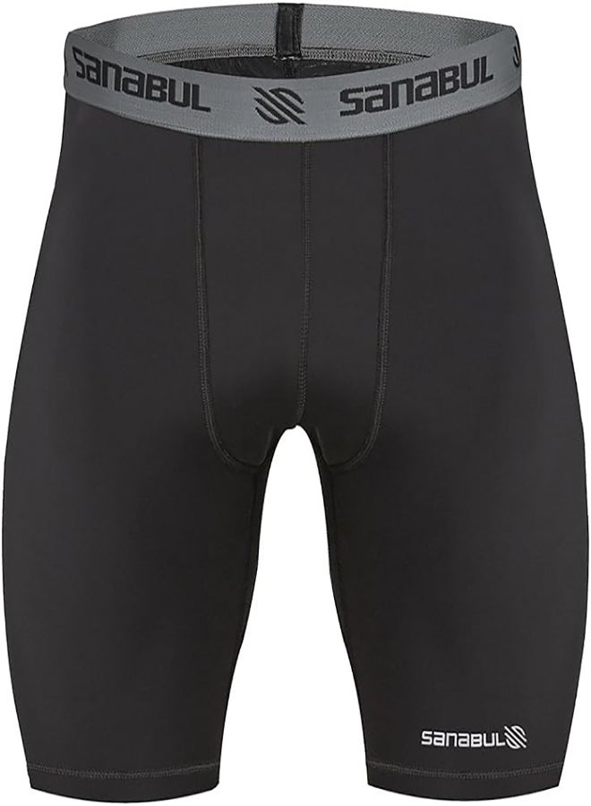 Sanabul  Menâ€™s Compression Shorts â€“ 2X-Large Black | Breathable Athletic Fit for MMA, Martial Arts, Boxing & Training | Muscle Support & Moisture-Wicking Performance Gear - Image 1